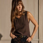 Cashmere V Neck Vest - Kona | James Perse Los Angeles