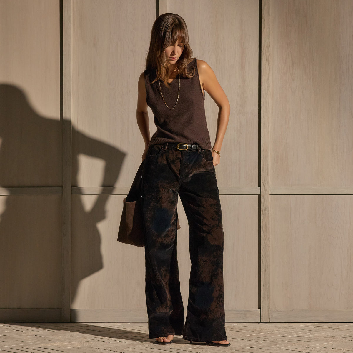 Cashmere V Neck Vest - Kona | James Perse Los Angeles