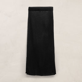 Linen Open Knit Midi Skirt in Black | James Perse Los Angeles