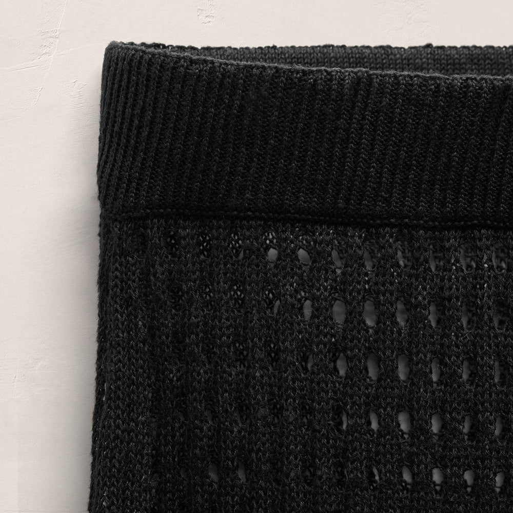 Linen Open Knit Midi Skirt in Black | James Perse Los Angeles