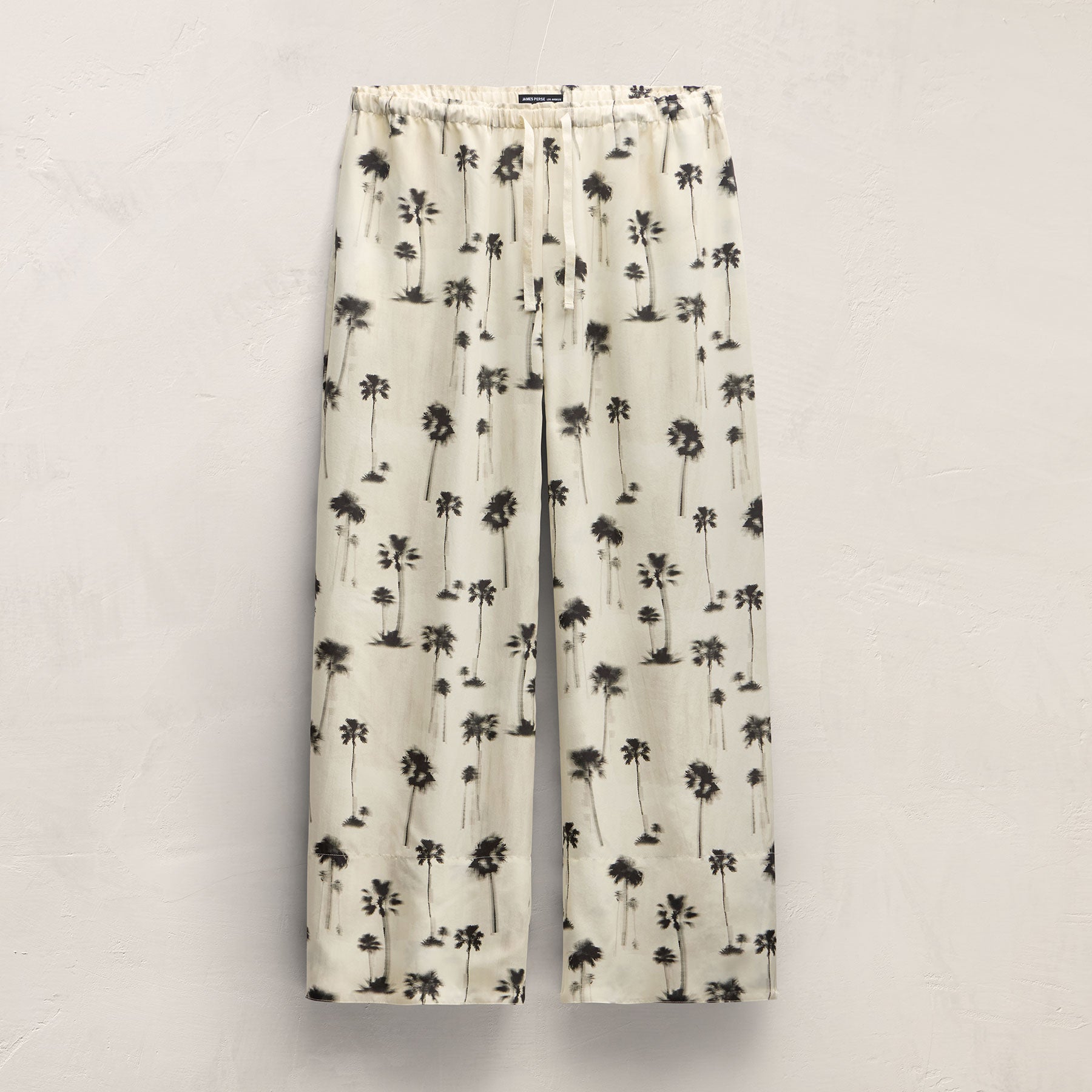 Printed Washed Silk Wide Cuff Pant in Allover Palm Print | James Perse Los Angeles