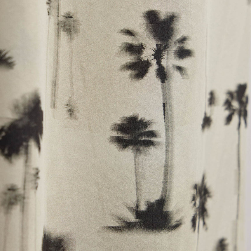 Printed Washed Silk Wide Cuff Pant in Allover Palm Print | James Perse Los Angeles