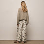 Printed Washed Silk Wide Cuff Pant in Allover Palm Print | James Perse Los Angeles
