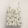 Printed Washed Silk Strappy Cami in Allover Palm Print | James Perse Los Angeles