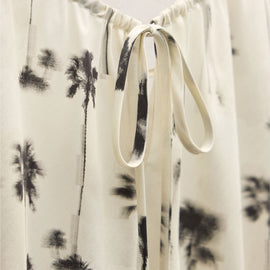 Printed Washed Silk Strappy Cami in Allover Palm Print | James Perse Los Angeles