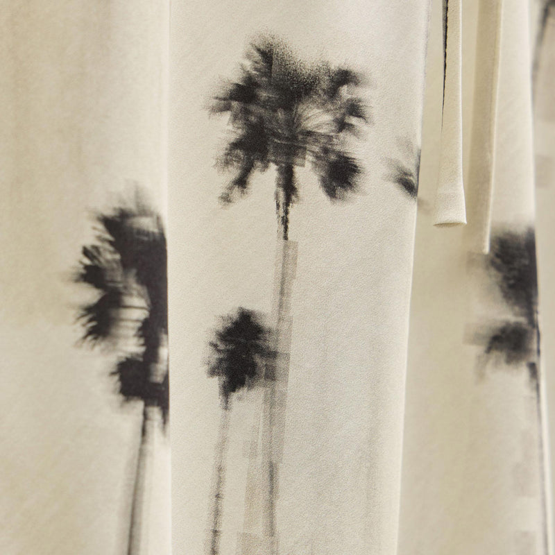 Printed Washed Silk Strappy Cami in Allover Palm Print | James Perse Los Angeles