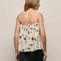 Printed Washed Silk Strappy Cami in Allover Palm Print | James Perse Los Angeles