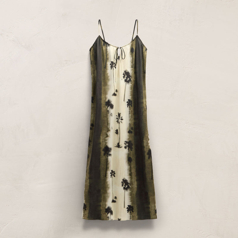 Printed Washed Silk Strappy Cami Dress - Ombre Palm Print | James Perse Los  Angeles