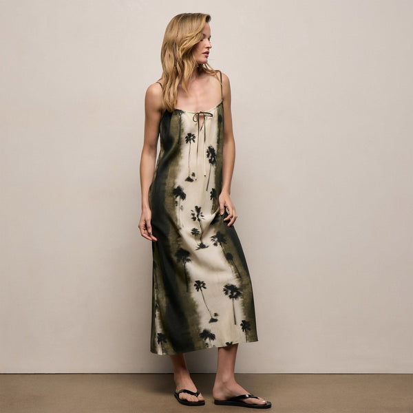 Linen Halter Dress - Grey Sky Pigment | James Perse Los Angeles Linen Halter Dress - Grey Sky Pigment | James Perse Los Angeles
