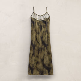 Printed Washed Silk Strappy Cami Dress in Tie Dye Green | James Perse Los Angeles