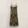 Printed Washed Silk Strappy Cami Dress in Tie Dye Green | James Perse Los Angeles