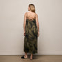 Printed Washed Silk Strappy Cami Dress in Tie Dye Green | James Perse Los Angeles