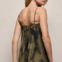 Printed Washed Silk Strappy Cami Dress in Tie Dye Green | James Perse Los Angeles