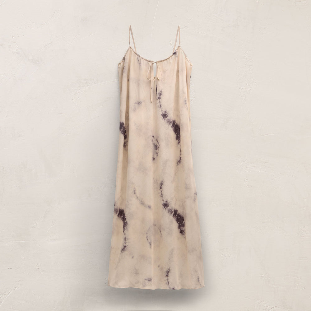 Printed Washed Silk Strappy Cami Dress in Pink Tie Dye | James Perse Los Angeles
