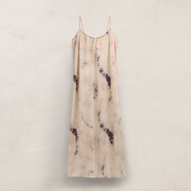 Printed Washed Silk Strappy Cami Dress in Pink Tie Dye | James Perse Los Angeles