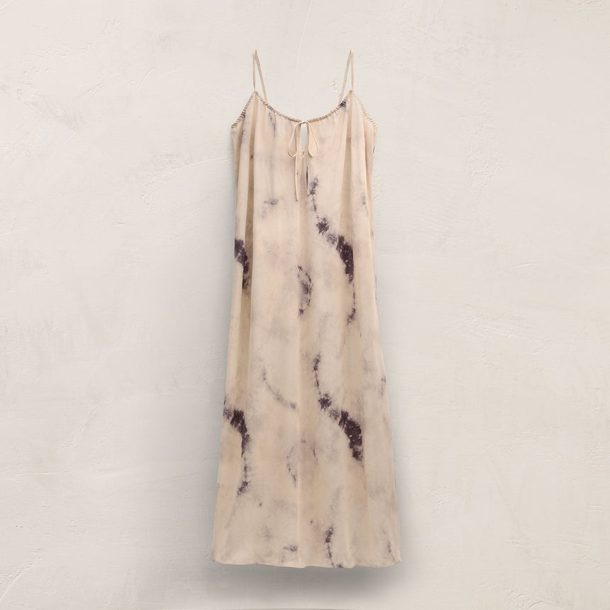 Printed Washed Silk Strappy Cami Dress in Pink Tie Dye | James Perse Los Angeles