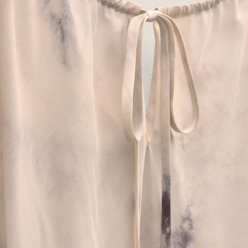 Printed Washed Silk Strappy Cami Dress in Pink Tie Dye | James Perse Los Angeles