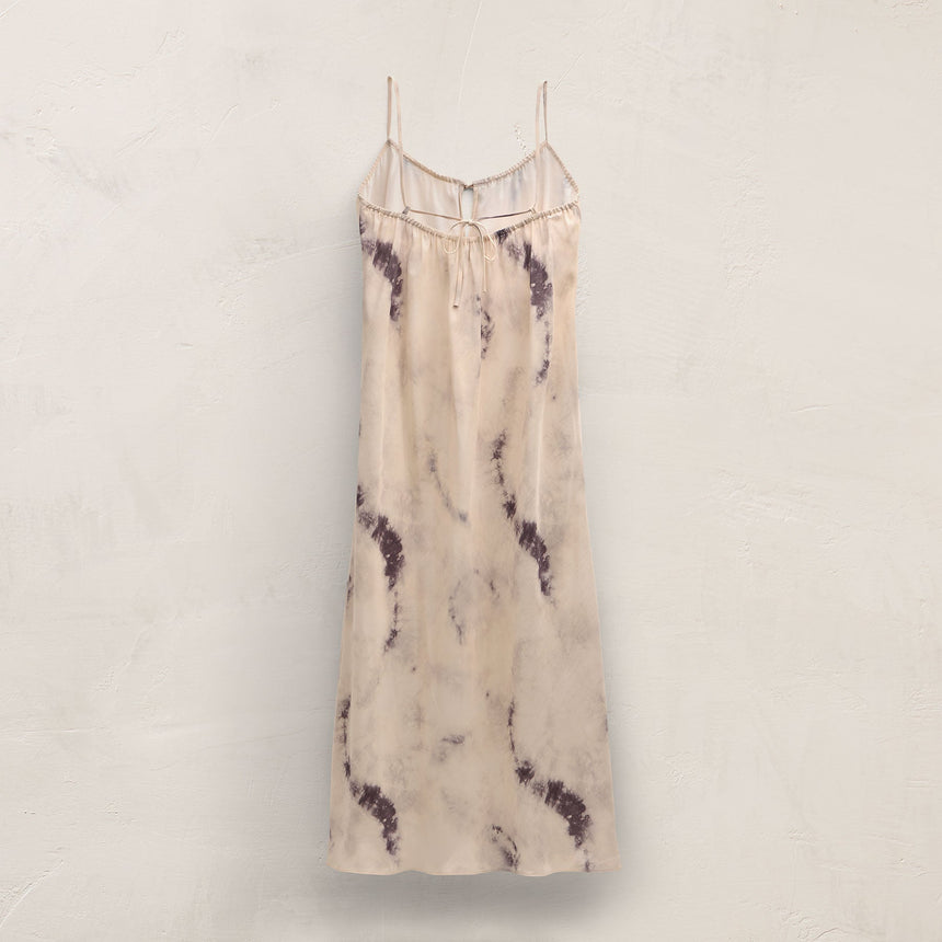 Printed Washed Silk Strappy Cami Dress in Pink Tie Dye | James Perse Los Angeles