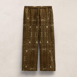 Palm Paisley Linen Wide Cuff Pant in Brown Bandana Print | James Perse Los Angeles