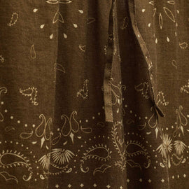 Palm Paisley Linen Wide Cuff Pant in Brown Bandana Print | James Perse Los Angeles