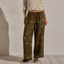 Palm Paisley Linen Wide Cuff Pant in Brown Bandana Print | James Perse Los Angeles