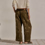 Palm Paisley Linen Wide Cuff Pant in Brown Bandana Print | James Perse Los Angeles