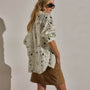 Palm Paisley Linen Shirt In Ivory Bandana Print | James Perse Los Angeles