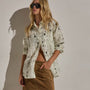 Palm Paisley Linen Shirt In Ivory Bandana Print | James Perse Los Angeles