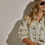 Palm Paisley Linen Shirt In Ivory Bandana Print | James Perse Los Angeles