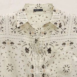 Palm Paisley Linen Shirt In Ivory Bandana Print | James Perse Los Angeles