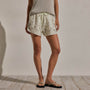 Palm Paisley Linen Mini Short in Ivory Bandana Print | James Perse Los Angeles