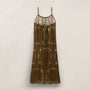 Palm Paisley Linen Strappy Tie Dress in Brown Bandana Print | James Perse Los Angeles