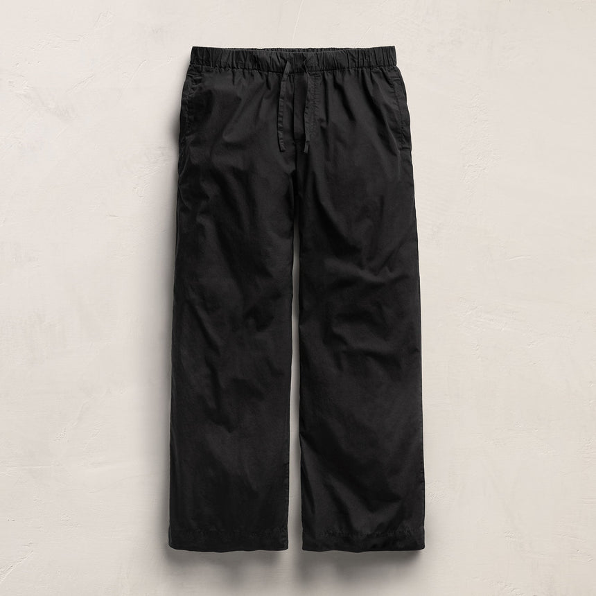 Stretch Poplin Drawcord Pant - Black