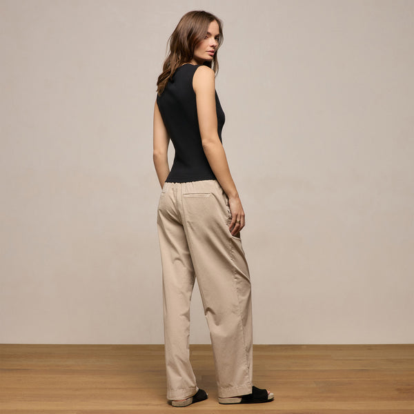 Stretch Poplin Drawcord Pant - Stone Pigment