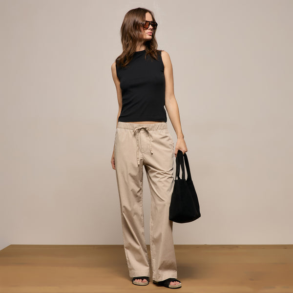 Stretch Poplin Drawcord Pant - Stone Pigment