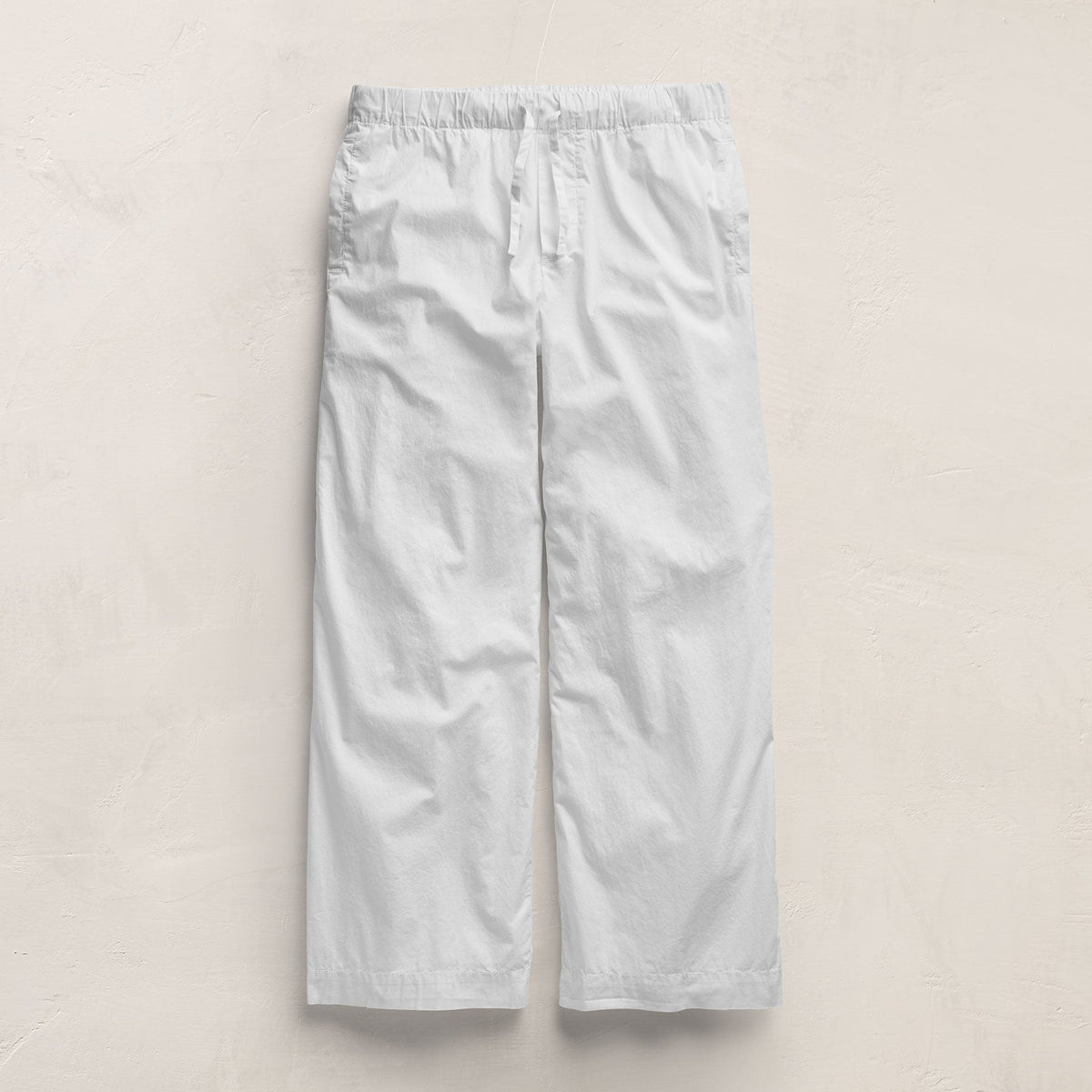 Stretch Poplin Drawcord Pant - White