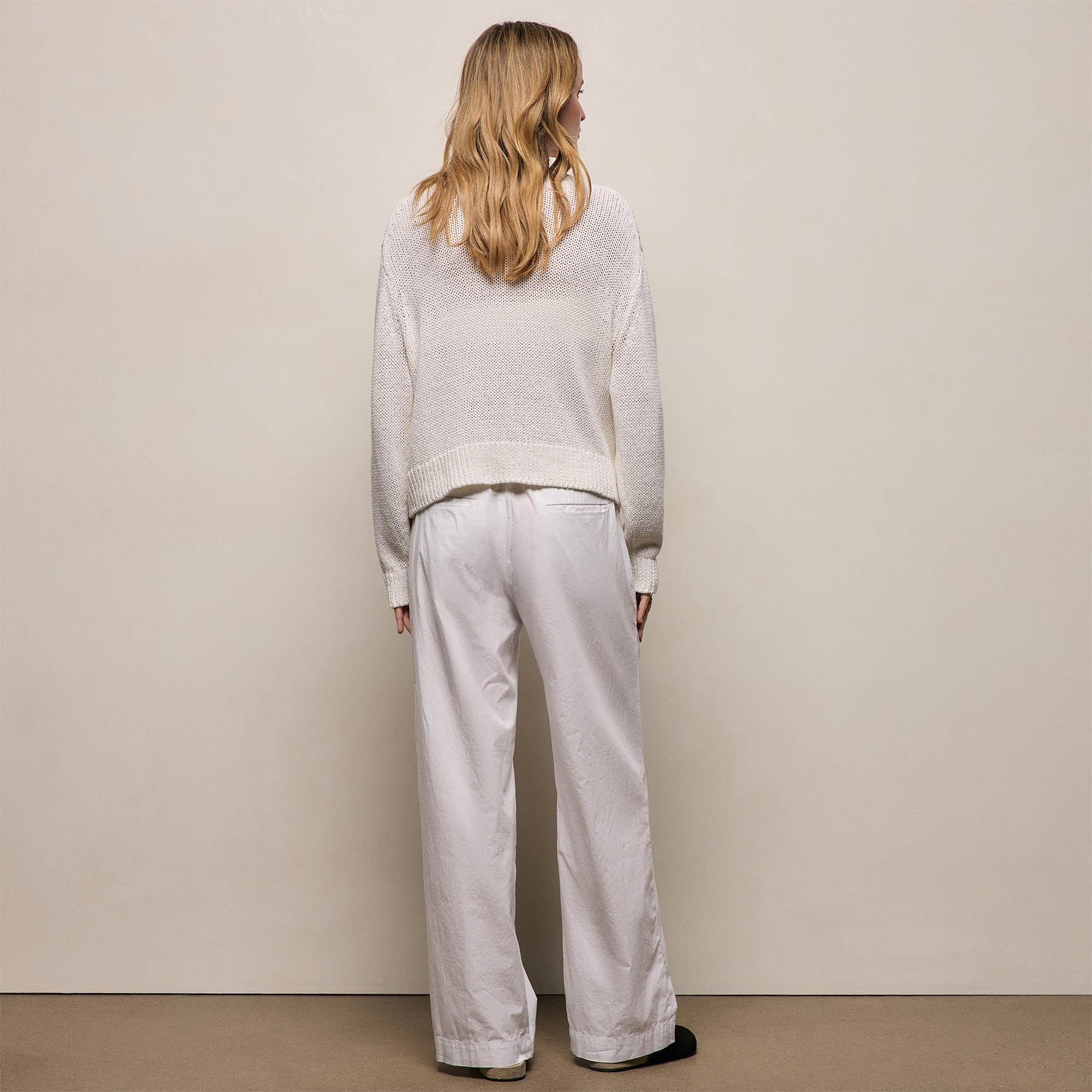 Stretch Poplin Drawcord Pant In White | James Perse Los Angeles