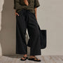 Cotton Linen Poplin Wide Cuff Pant in Black | James Perse Los Angeles