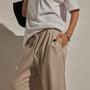 Cotton Linen Poplin Wide Cuff Pant in Stone Pigment | James Perse Los Angeles