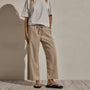 Cotton Linen Poplin Wide Cuff Pant in Stone Pigment | James Perse Los Angeles