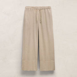 Cotton Linen Poplin Wide Cuff Pant - Stone Pigment