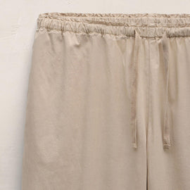 Cotton Linen Poplin Wide Cuff Pant - Stone Pigment