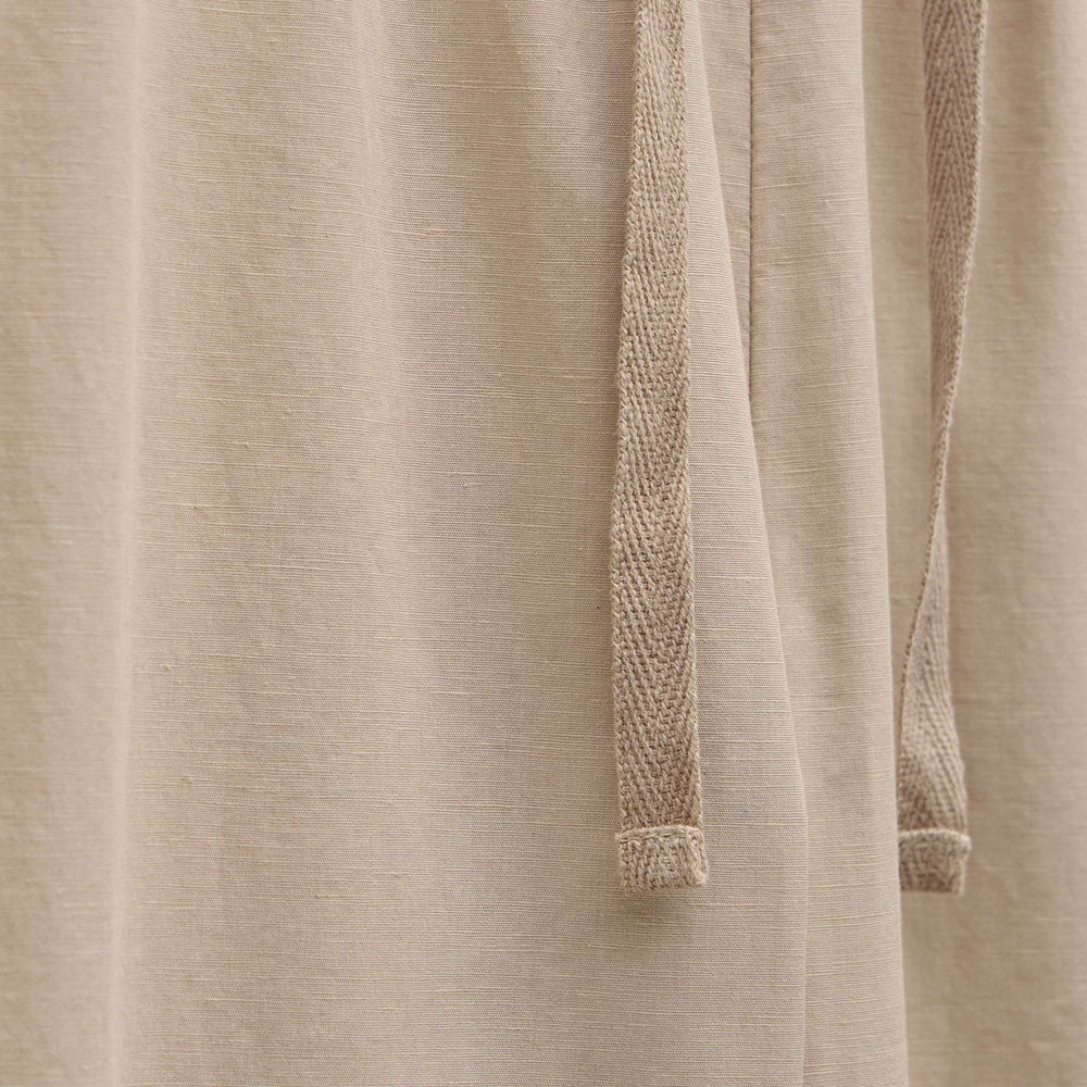 Cotton Linen Poplin Wide Cuff Pant - Stone Pigment
