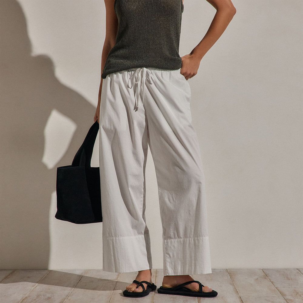 Cotton Poplin Pants in White | James Perse Los Angeles