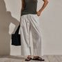 Cotton Poplin Pants in White | James Perse Los Angeles