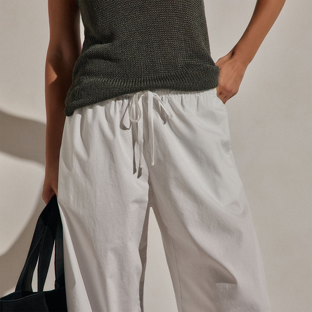 Cotton Poplin Pants in White | James Perse Los Angeles