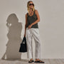 Cotton Poplin Pants in White | James Perse Los Angeles