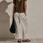 Cotton Linen Poplin Wide Cuff Pant in White | James Perse Los Angeles