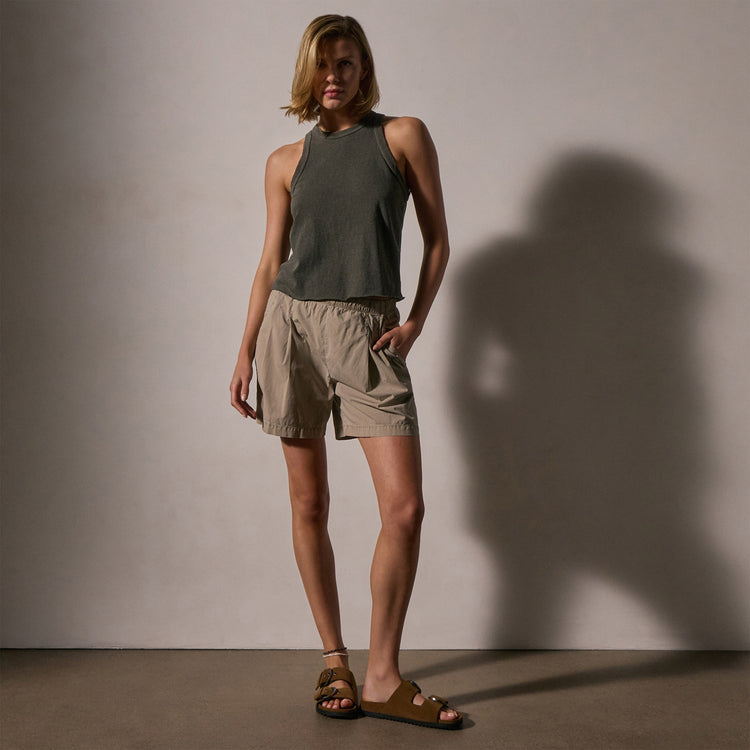 Stretch Poplin Elastic Short in Overcast Pigment | James Perse Los Angeles