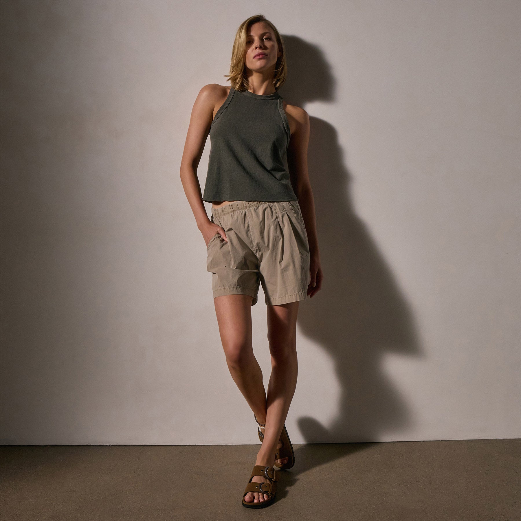 Stretch Poplin Elastic Short